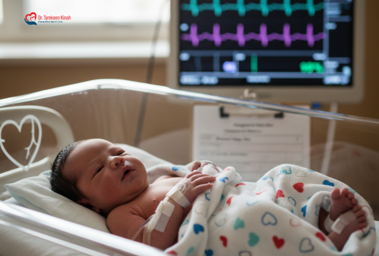 Newborn Child With A Congenital Heart Condition